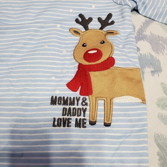 NWT The Children's Place Baby Boy's Footed Christmas Pajamas Bodysuit 6 - 9 M - Picture 4 of 5